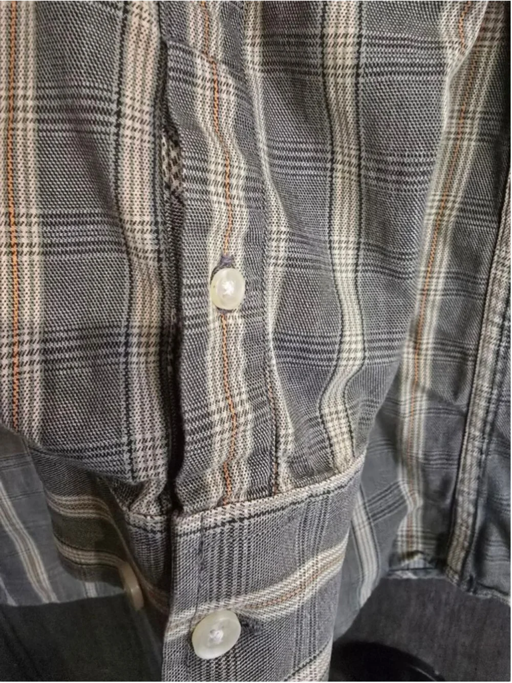 Men's Banana Republic Striped Button Down Shirt, Size L, Gray